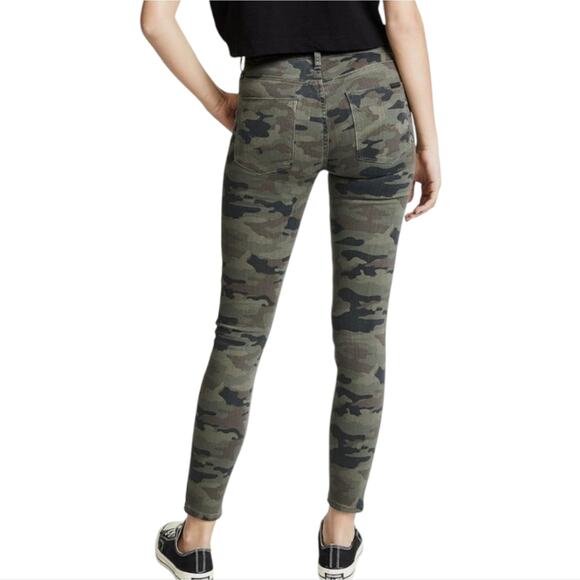Hudson Barbara High Rise‎ Crop Raw Hem Camouflage Skinny Jeans Size 25 New - Picture 4 of 14